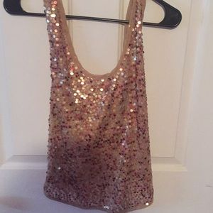 Shimmery open black top